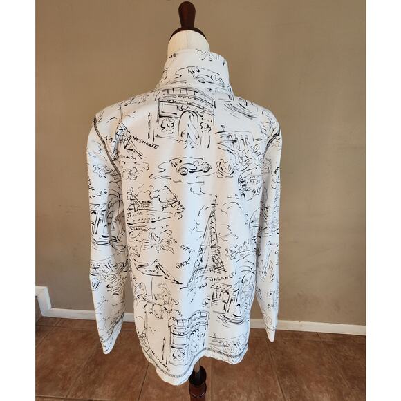 Rafael Sport Women's Full Zip Jacket SZ XL Travel Paris Theme - Picture 4 of 11